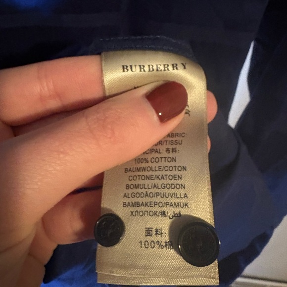 Burberry Navy Checkered Button-Down Shirt - Picture 5 of 10